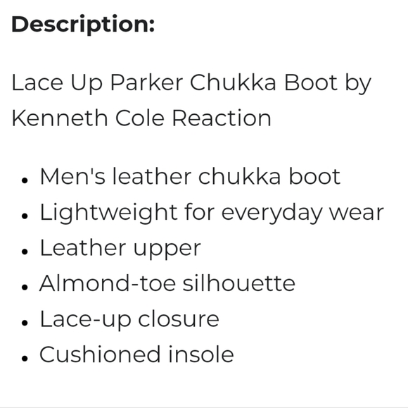 NWOT Men's Kenneth Cole Reaction Parker Chukka Boots - Picture 5 of 5